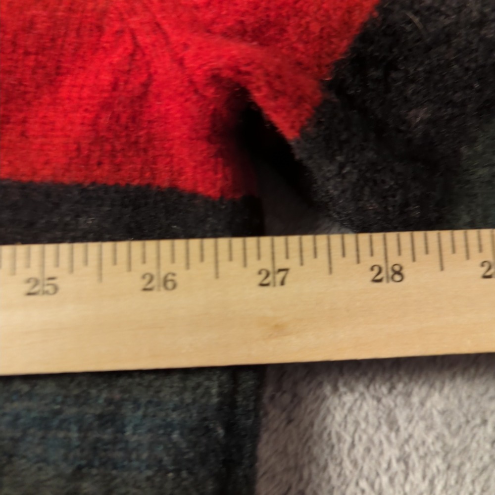 Vintage 90s Lauren Ralph Lauren Sweater Mens XL Red Green Striped Lambswool - Picture 7 of 11